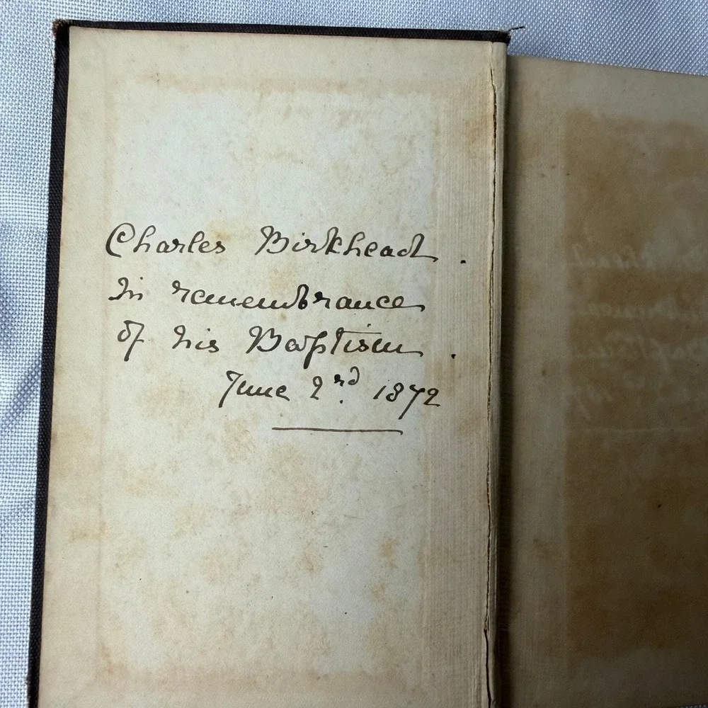 Antique 1872 Imitation of Christ Thomas a Kempis Rivingtons Baptism Inscription